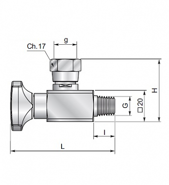 Кран для манометра ES090 R1/4" угловой оцинкованный