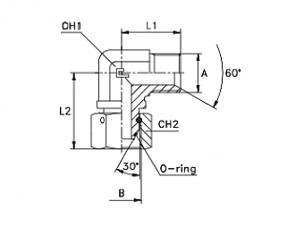Угольник 90° DKM M22х1,5 (Ш-Г)
