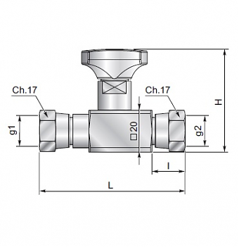 Кран для манометра ES18 гайка G1/4"60° оцинкованный