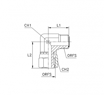 Угольник 90° ORFS 9/16"-18 (Ш-Г)