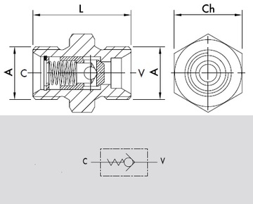 Клапан обратный VU MM 1.1/2" 9Bar