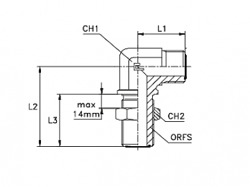 переборочный 90 град. Male ORFS 2"-2" 