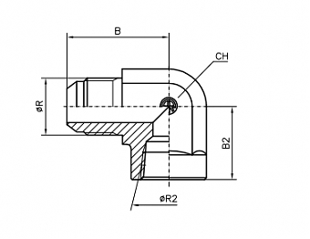 Угольник 90° JIC3/4" - NPT3/8" (Ш-ВНР)
